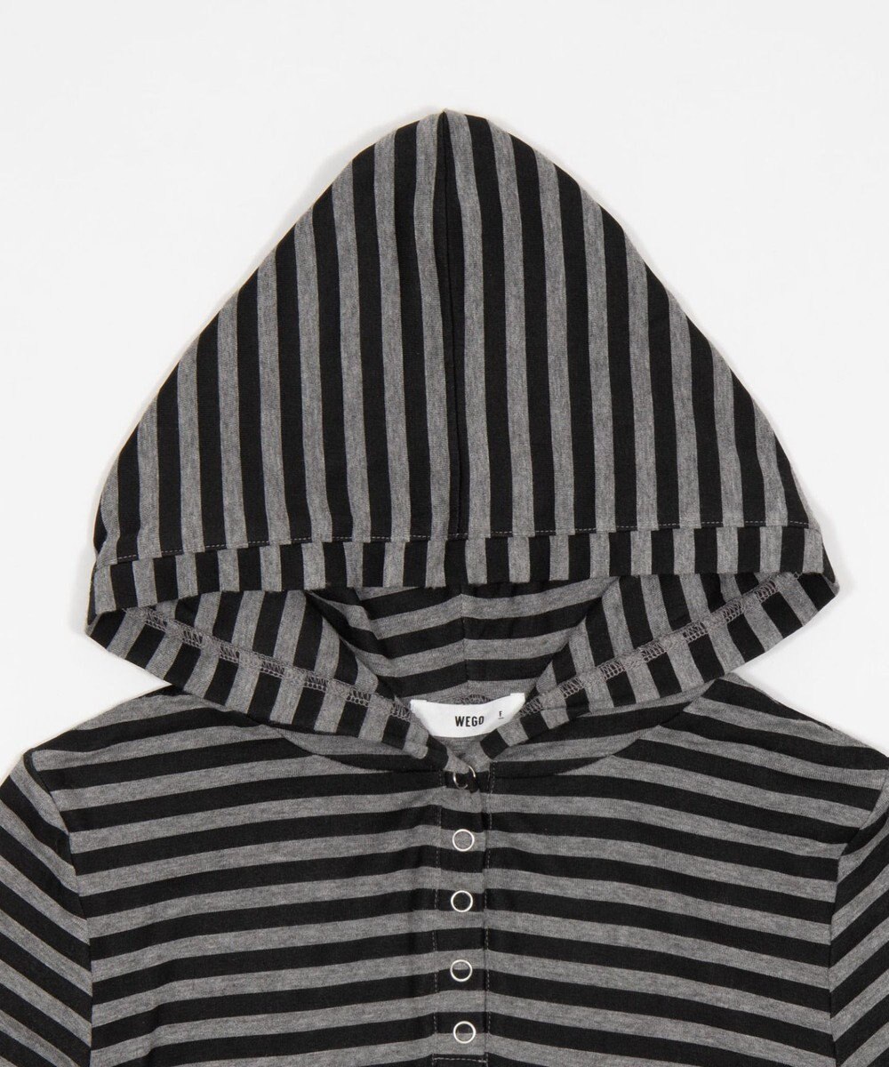 WEGO ヘンリーネックフードロンT 