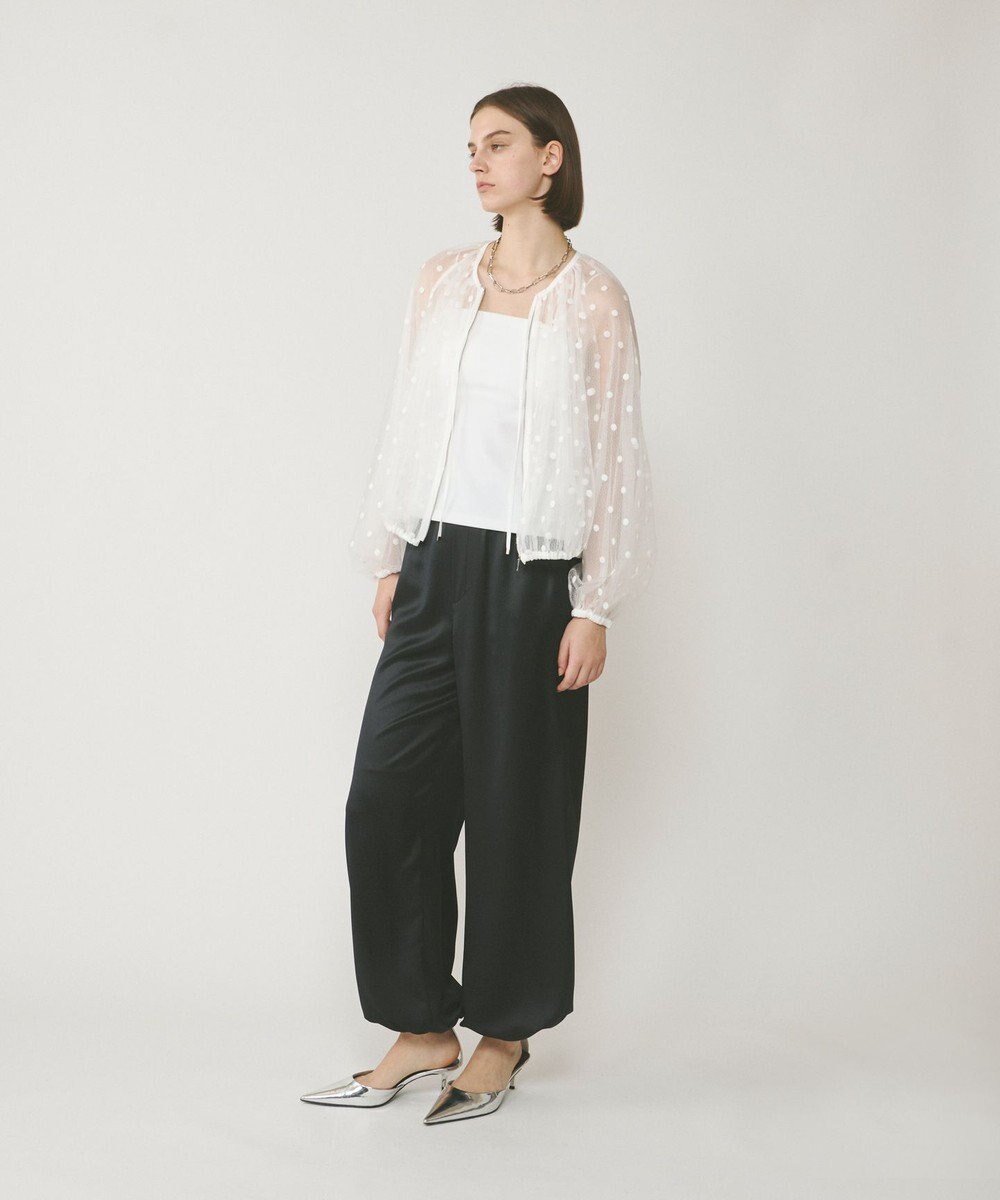 GRACE CONTINENTAL チュールノーカラーブルゾン 