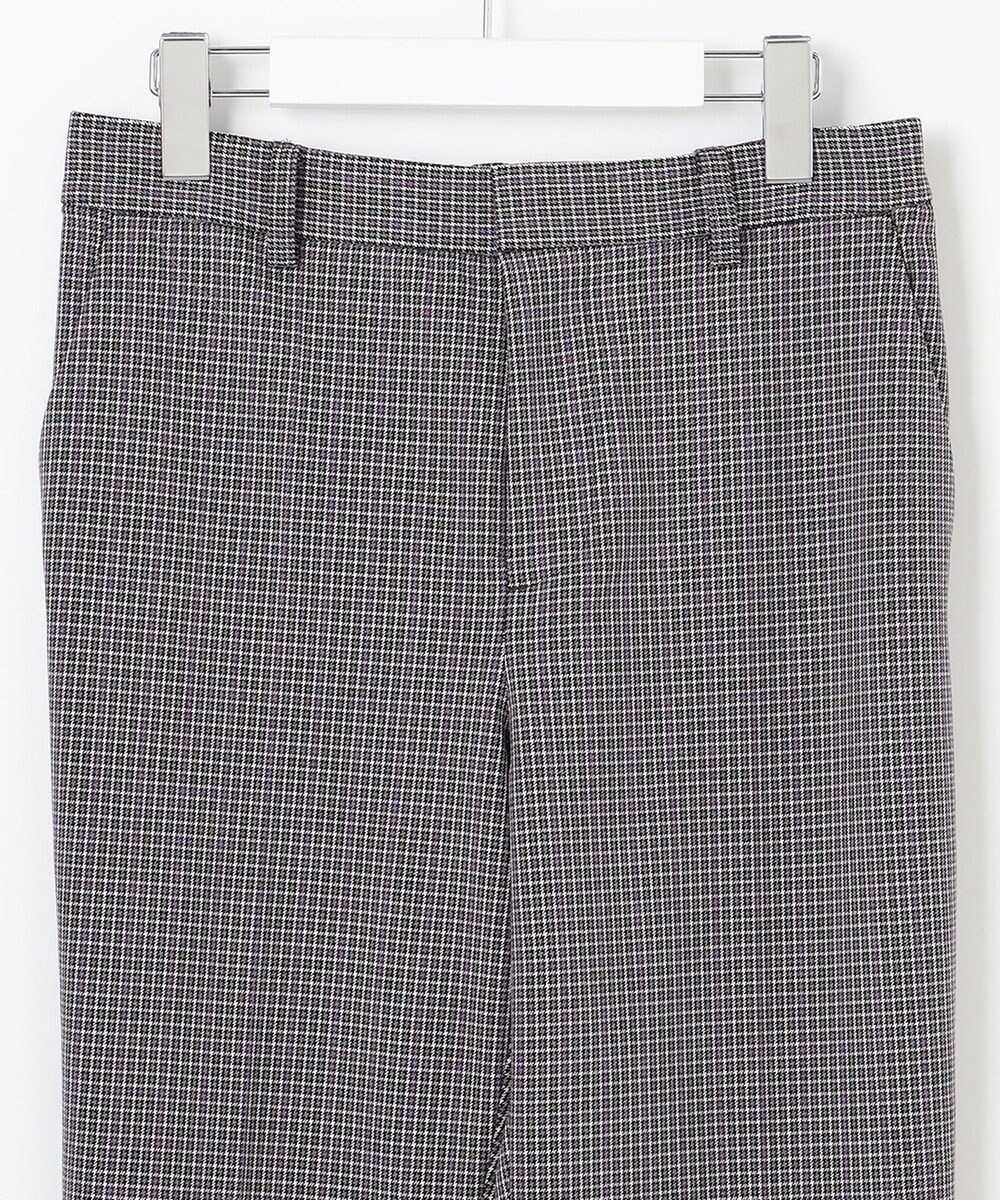 自由区 L 【洗える/撥水加工】TRギャバ チェック テーパードパンツ 