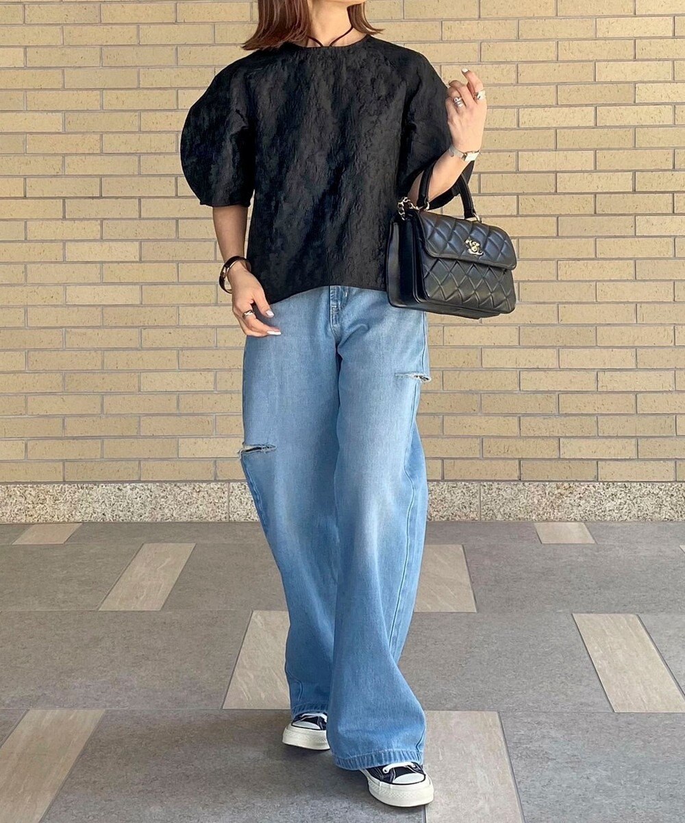 Green Parks AnriettMusee ショート丈ジャガードトップス 