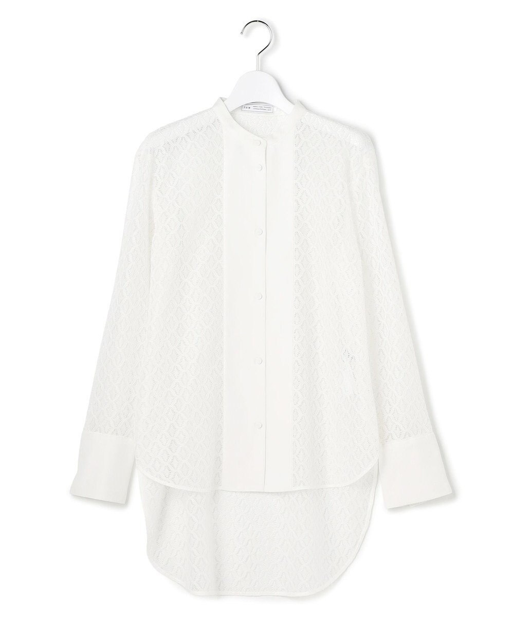 ICB 【WEB＆一部店舗限定】SustainableLace バンドカラー ブラウス 