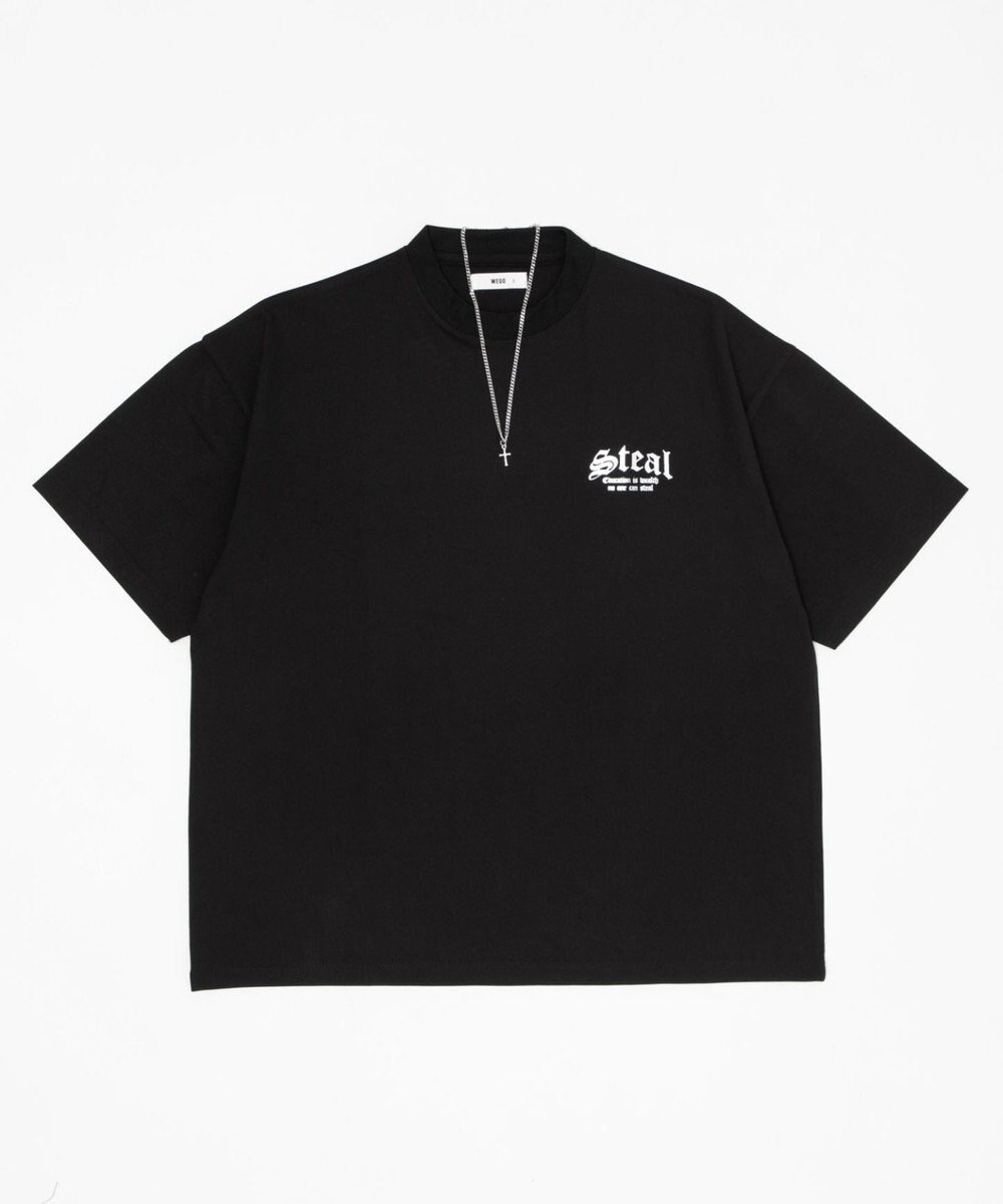 WEGO 【ユニセックス着用ITEM/MLサイズ展開】アクセ付きストレートライングラフィックT（SS） 
