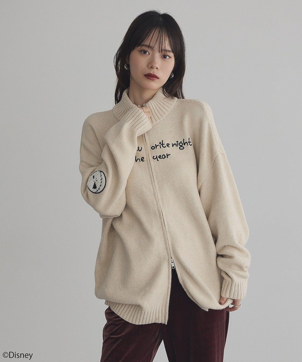 earth music&ecology ナイトメア／ダブルジップニットカーディガン 