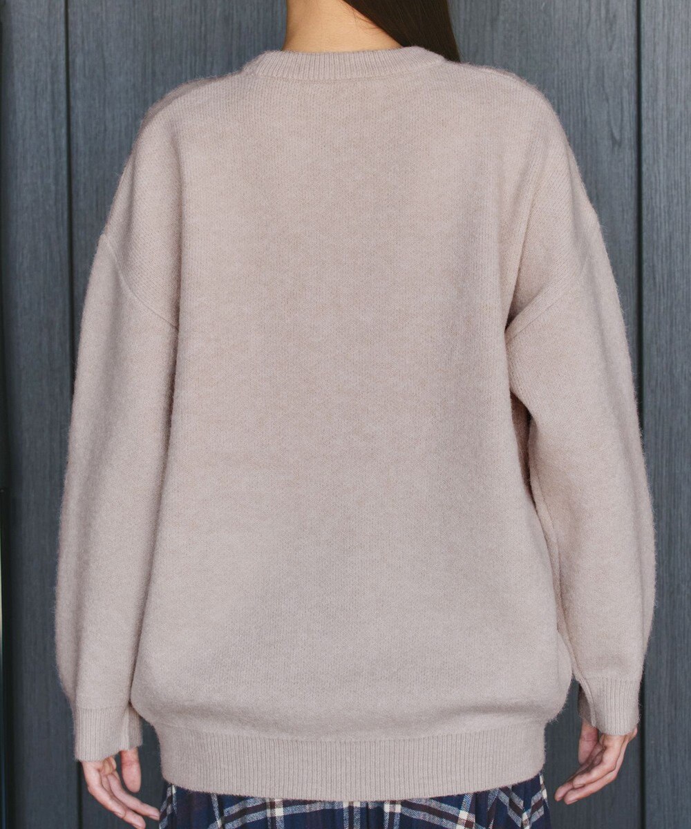 Tiaclasse 【洗える】テープ刺繍ロゴニットトップス 