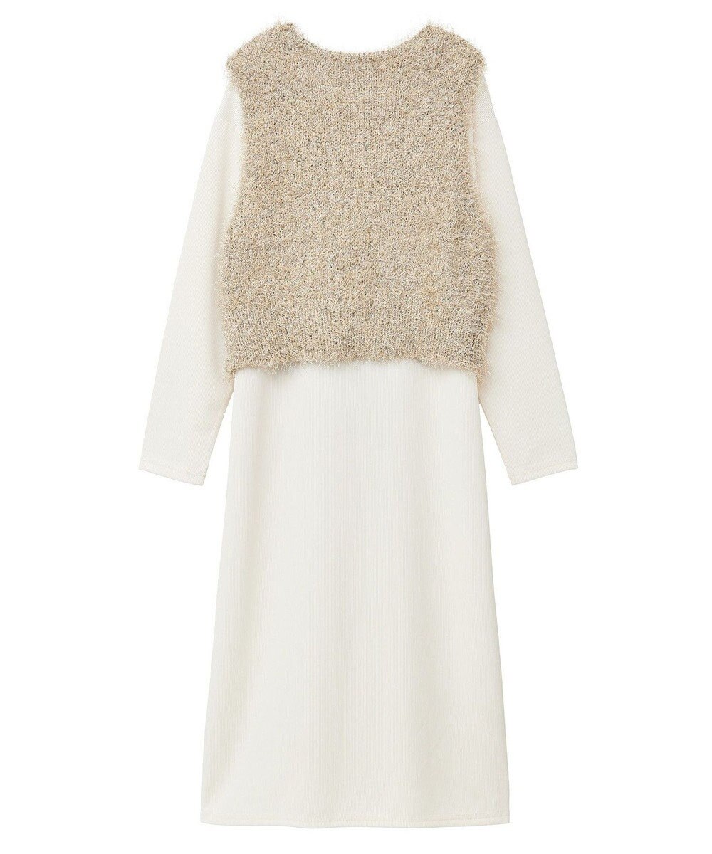 Green Parks ＳＥＴ２点ベスト＋リブワンピース 