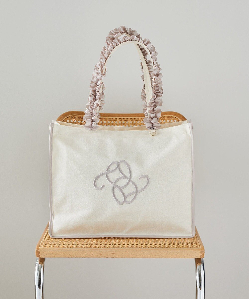 Maison de FLEUR フリルハンドル帆布キャリーオンバッグ 