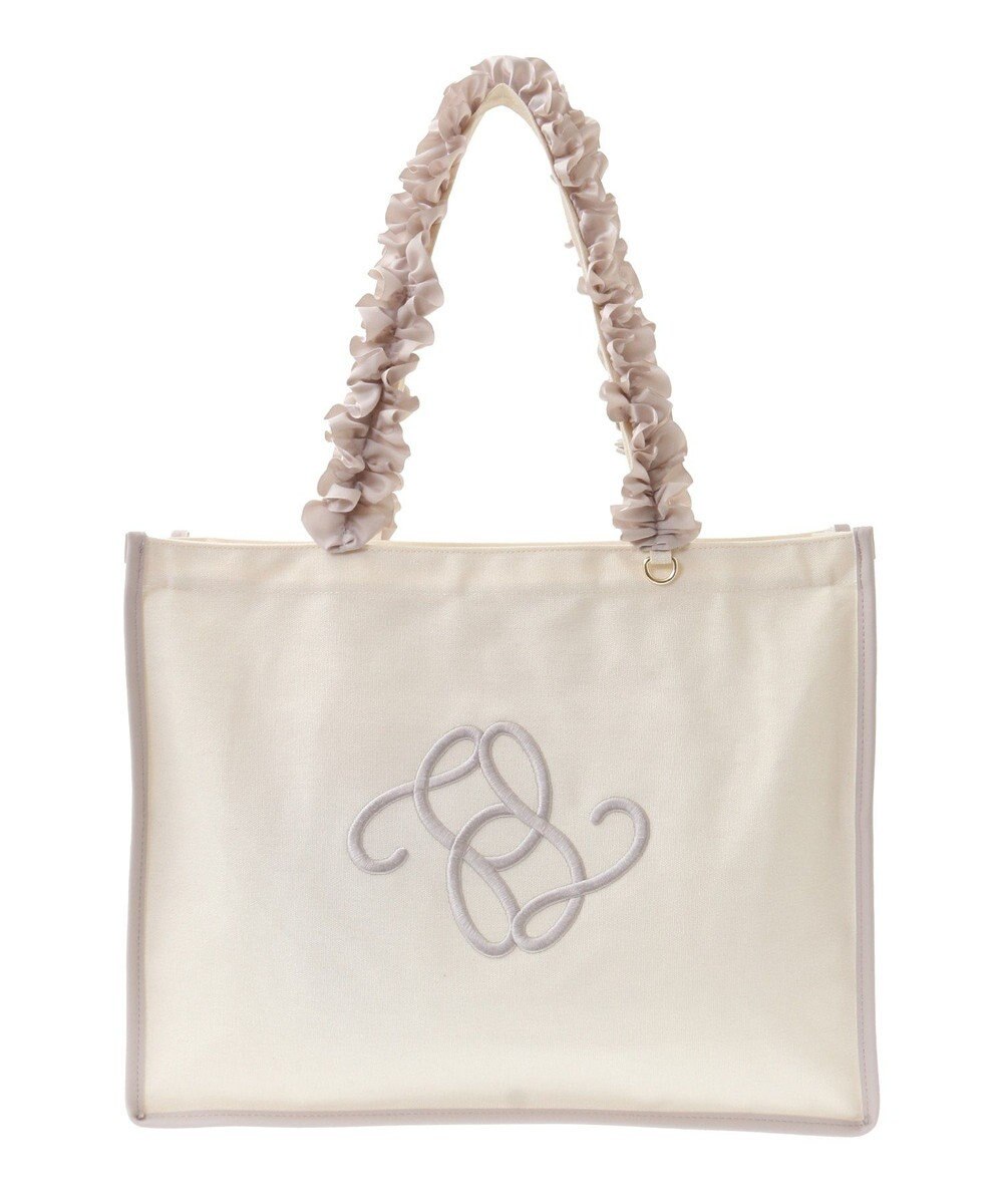 Maison de FLEUR フリルハンドル帆布キャリーオンバッグ 