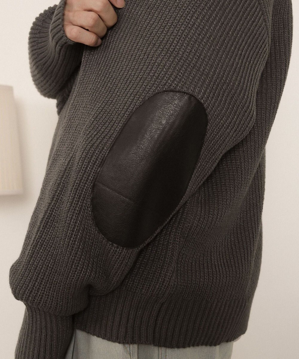 WEGO エルボーパッチVネックプルオーバー 