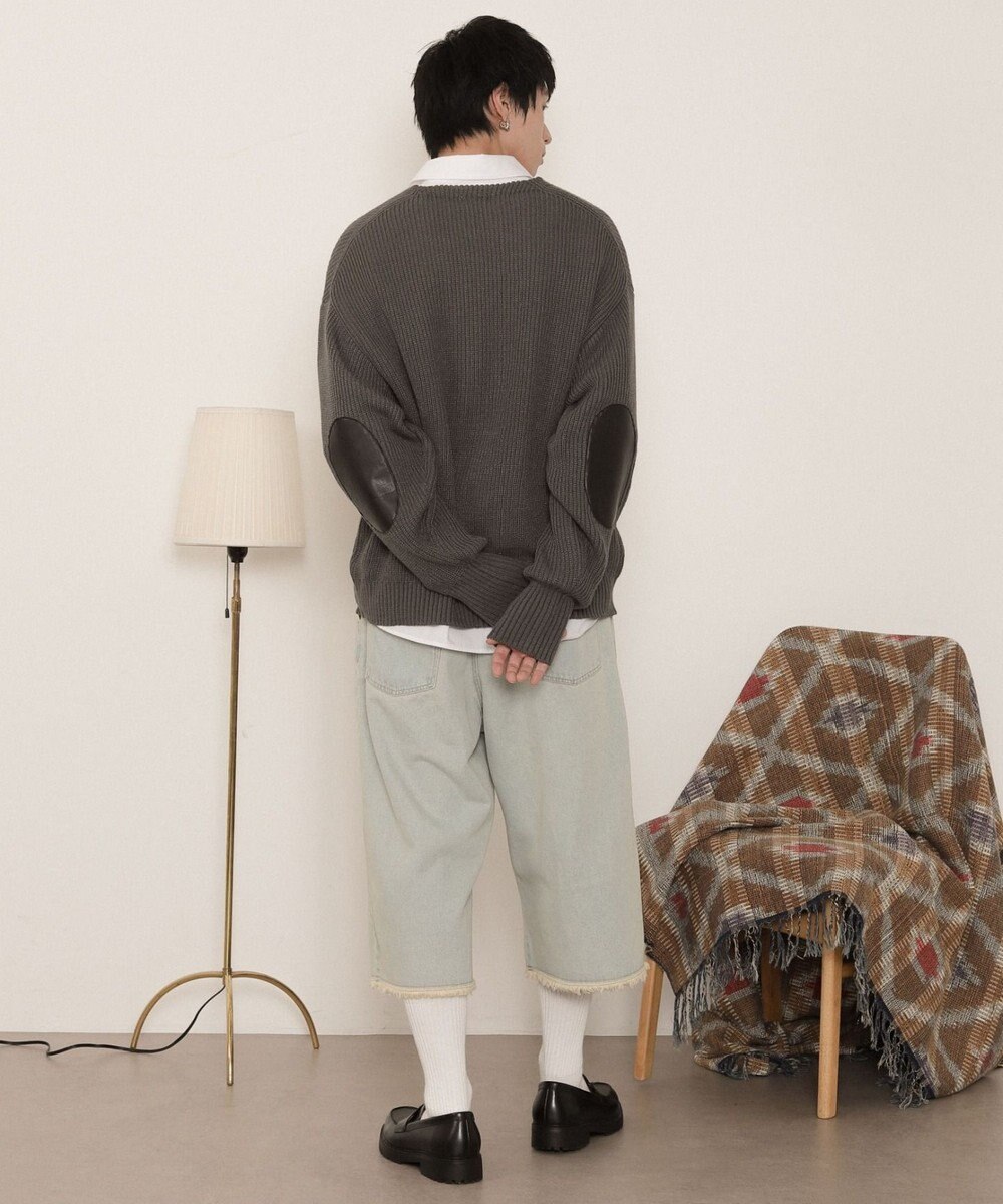 WEGO エルボーパッチVネックプルオーバー 