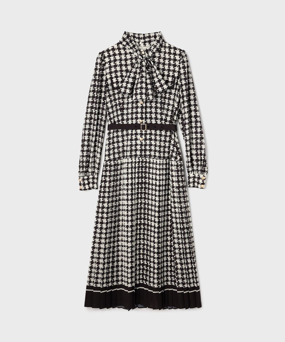 GRACE CONTINENTAL バイカラーチェックプリントワンピース 