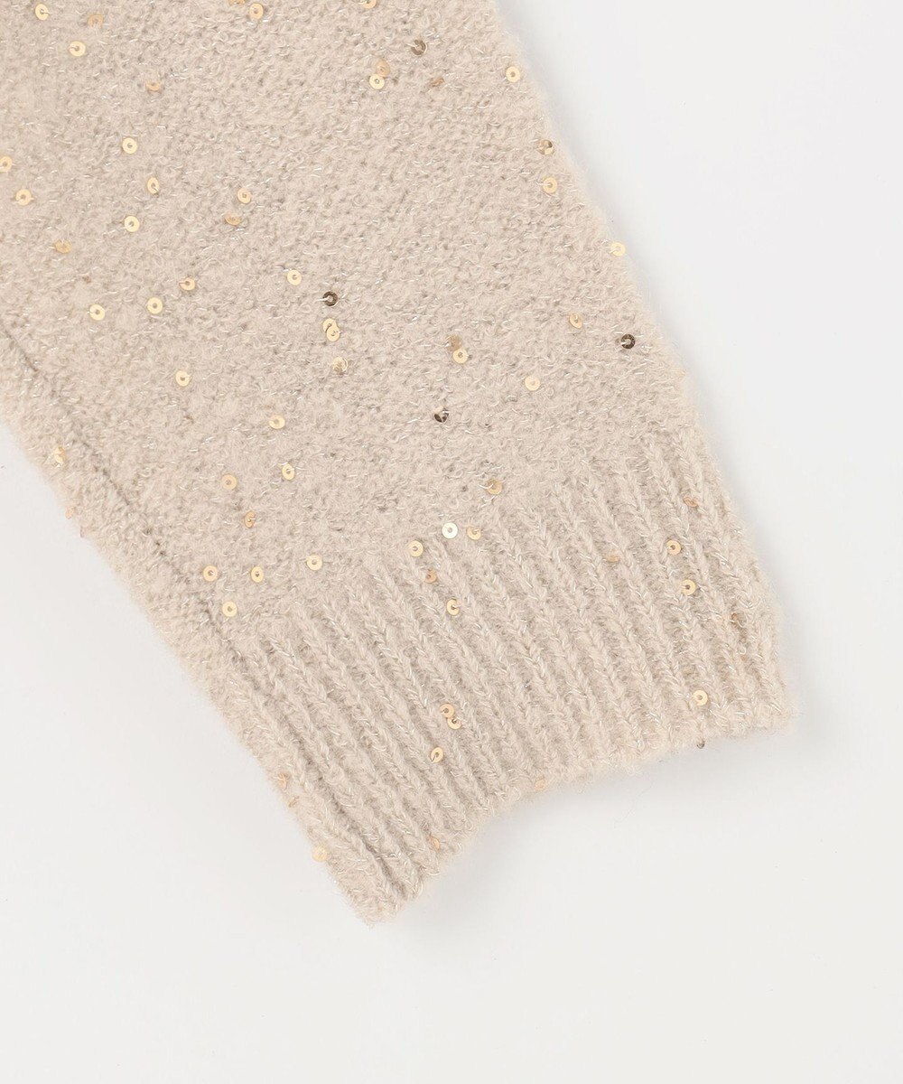 自由区 L 【アンサンブル対応・洗える】スパンコールニット カーディガン 