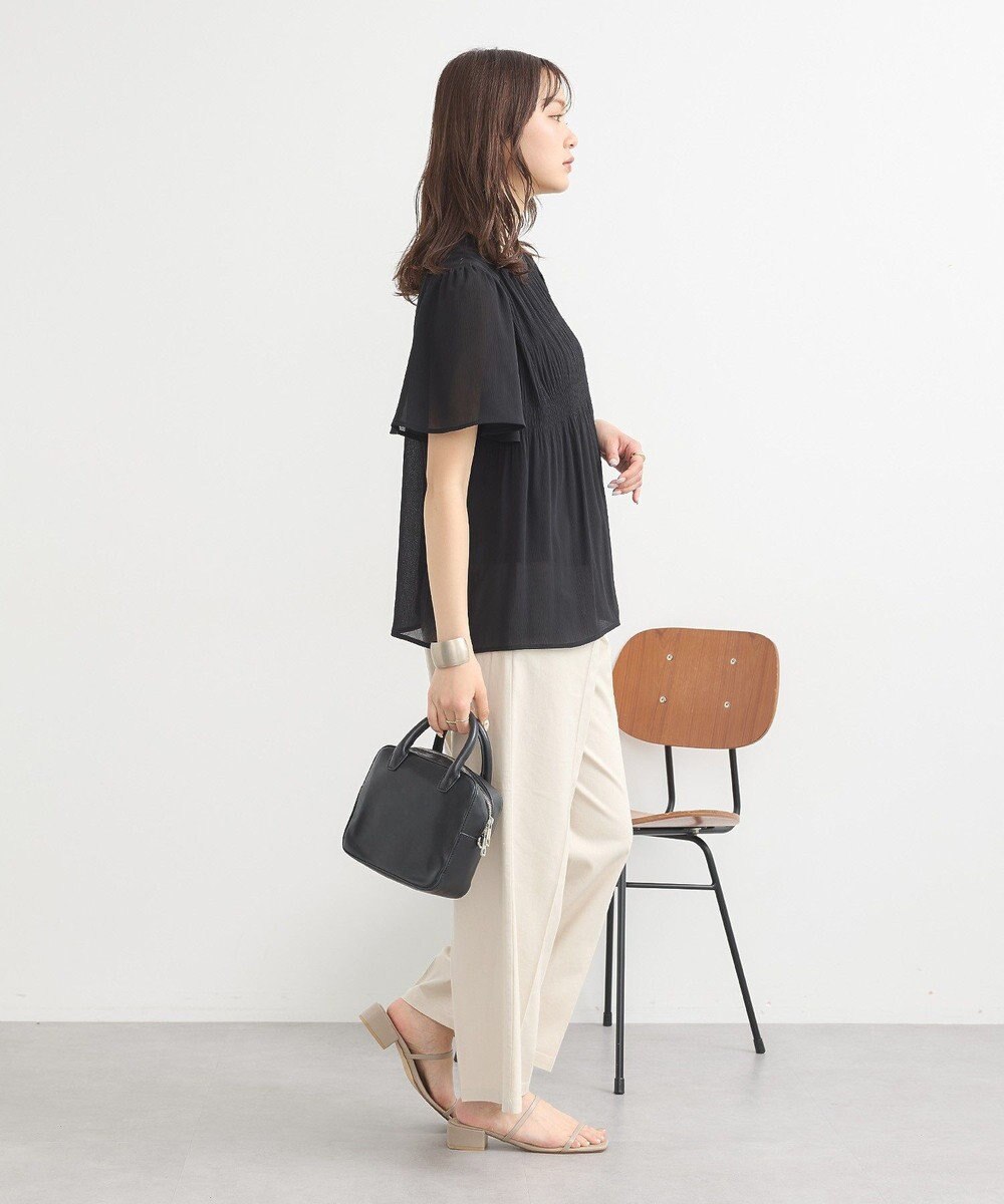 earth music&ecology マジョリカプリーツ半袖ブラウス 