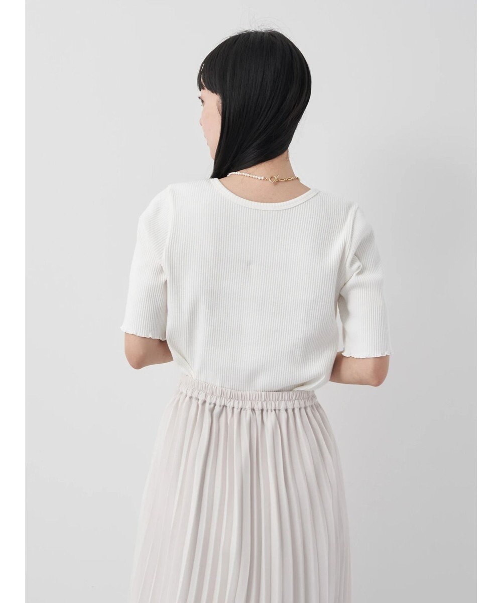 earth music&ecology ドットボタン５分袖リブプルオーバー 