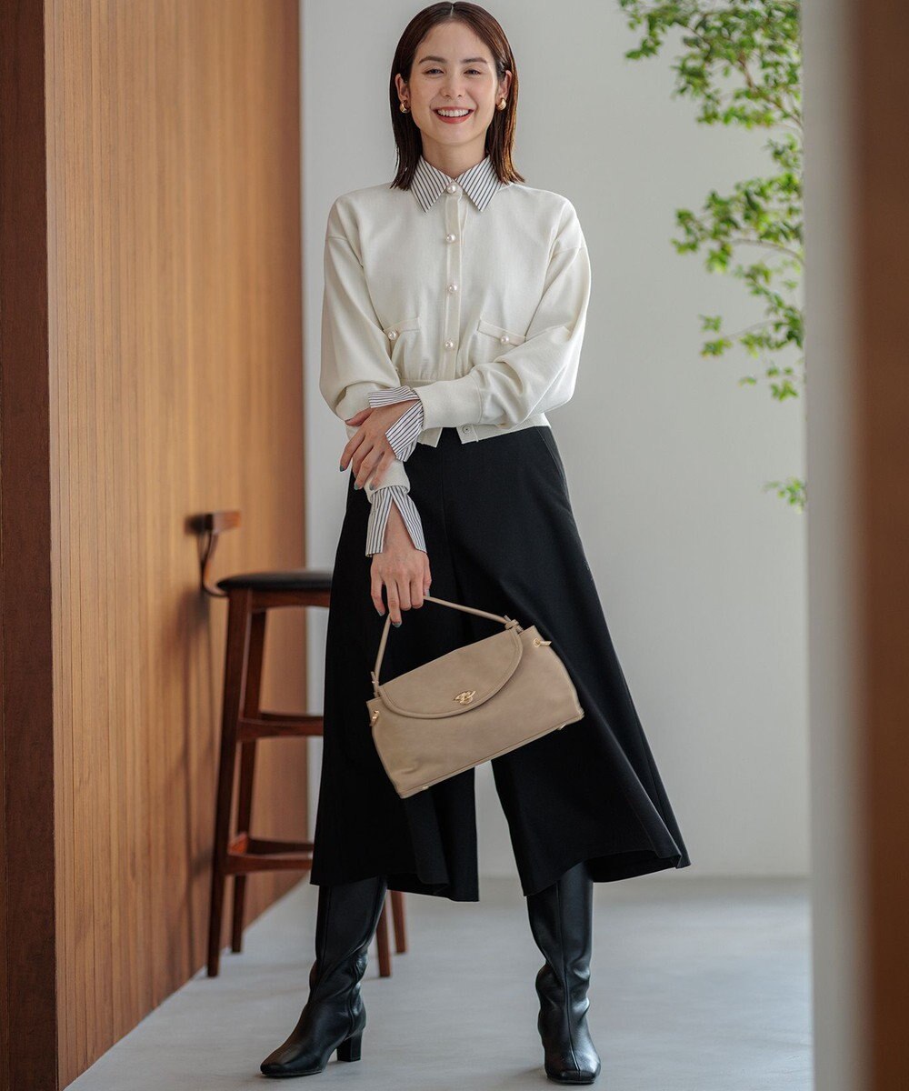 組曲 スエードライク トップハンドルバッグ 