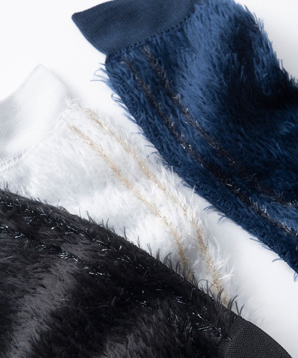 TRICOTE ラメラインファーソックス 