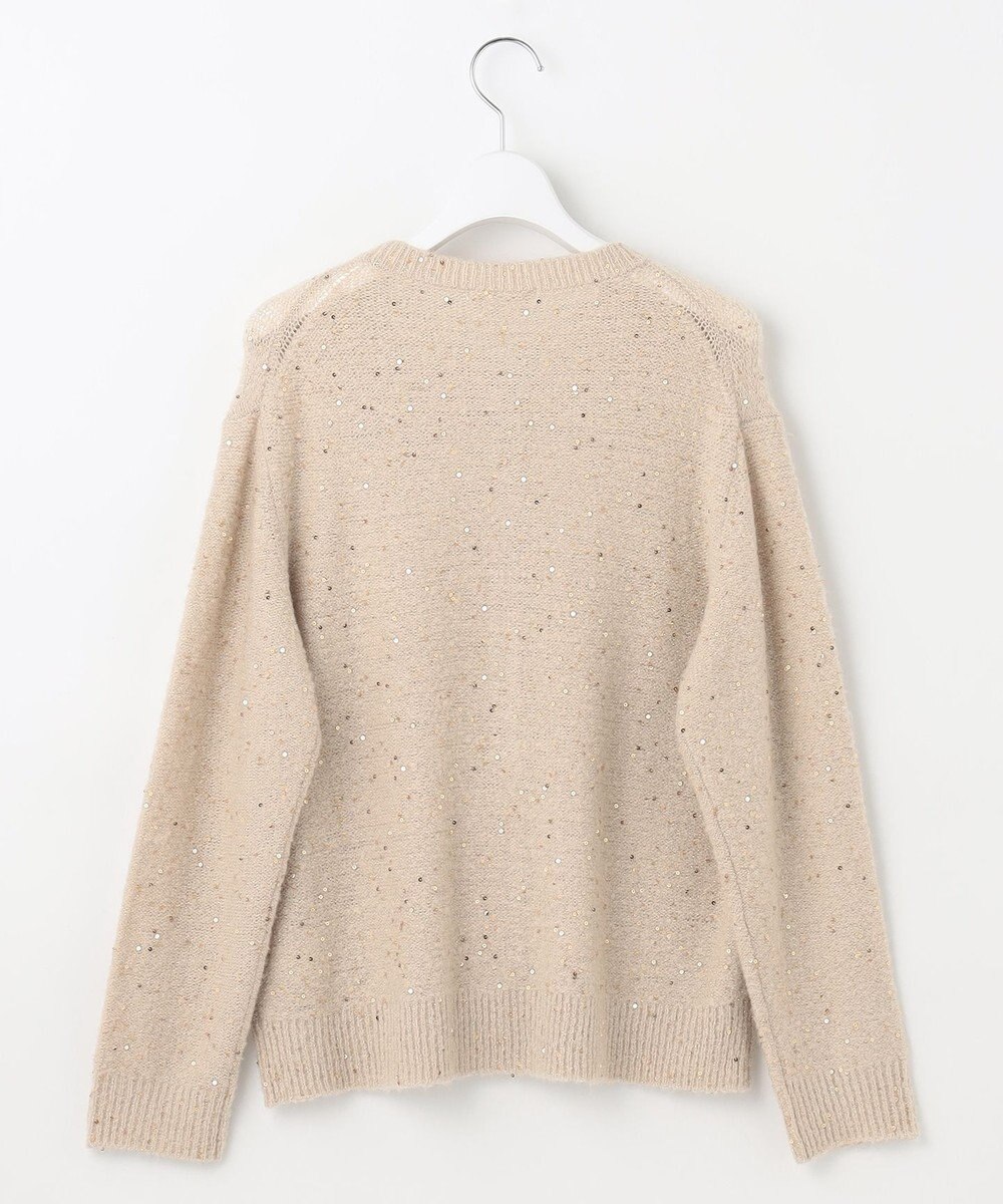 自由区 L 【アンサンブル対応・洗える】スパンコールニット カーディガン 