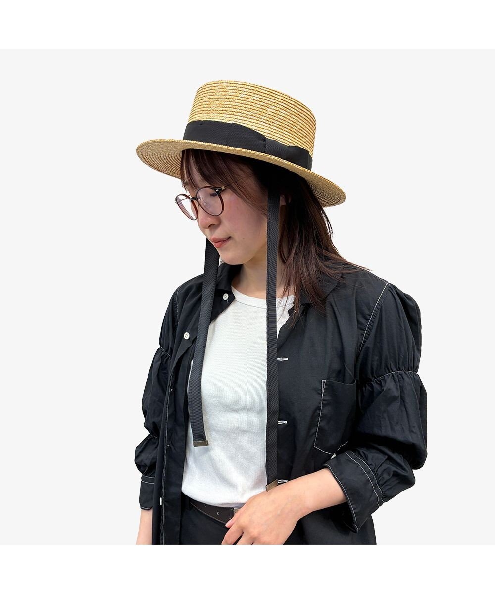林八百吉商店 un chapeau　紐付きカンカン帽 
