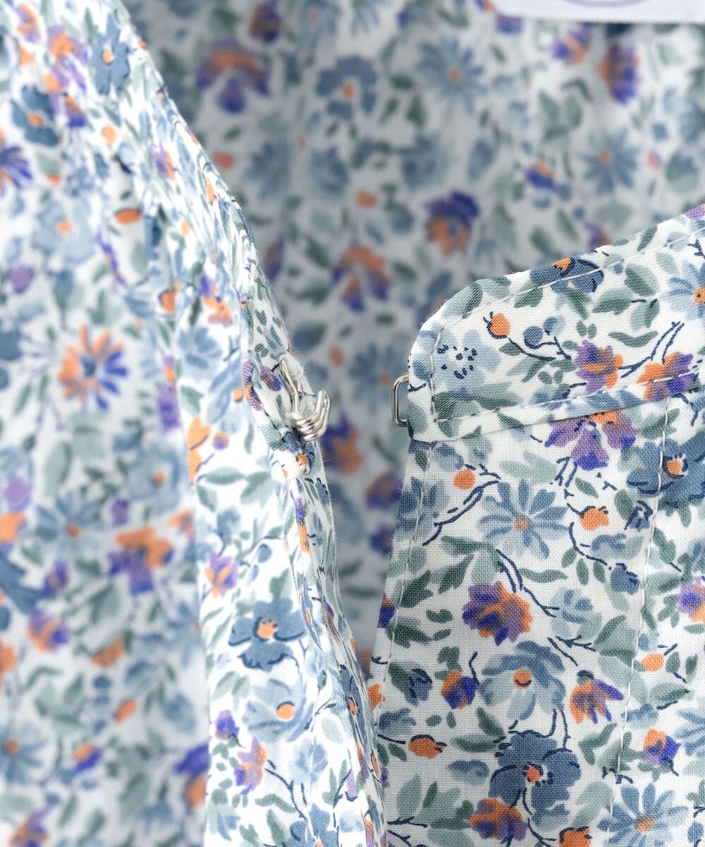 J.PRESS LADIES L 【洗える】Liberty Lilibet＆Hannah Rose バンドカラー ブラウス 