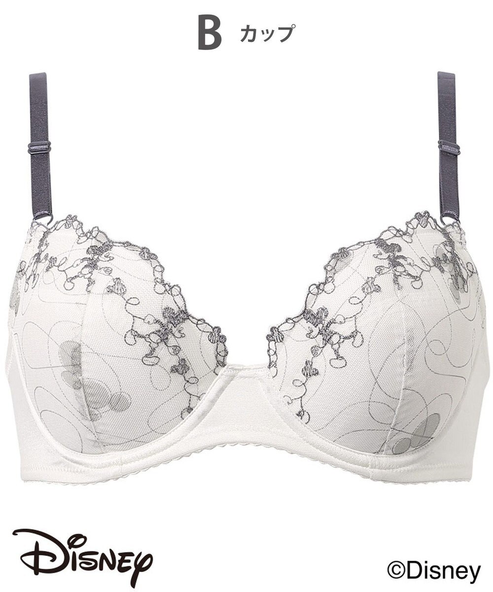 Wing ブラジャー 【ディズニー】 自然なまるみシルエット ソフトなつけごこち 【ナチュラルアップブラ】 ミッキーマウス KB2063 ウイング／ワコール 