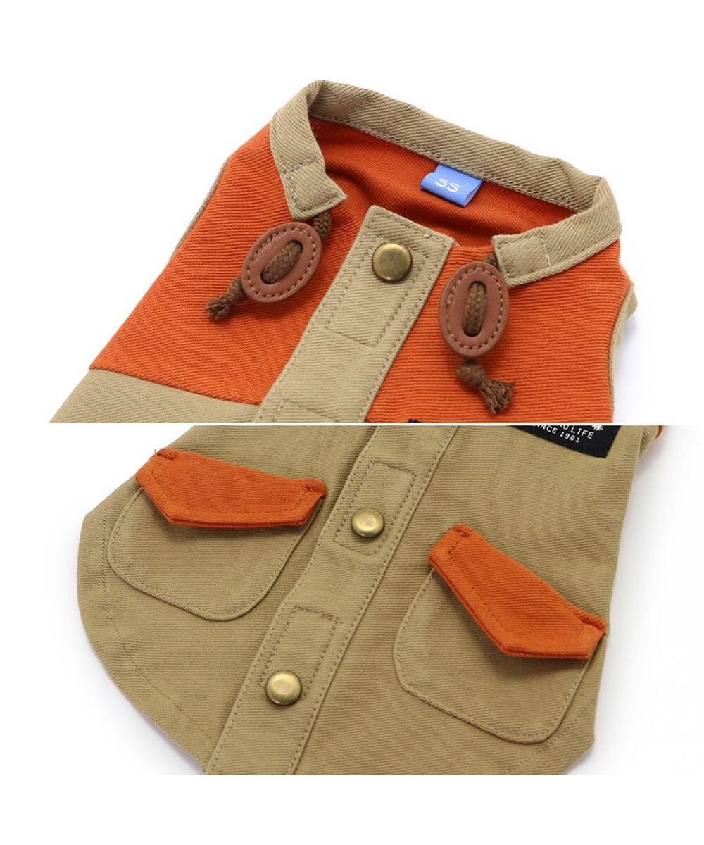 PET PARADISE ペットパラダイス 背中開きベスト 《オレンジ》 小型犬 