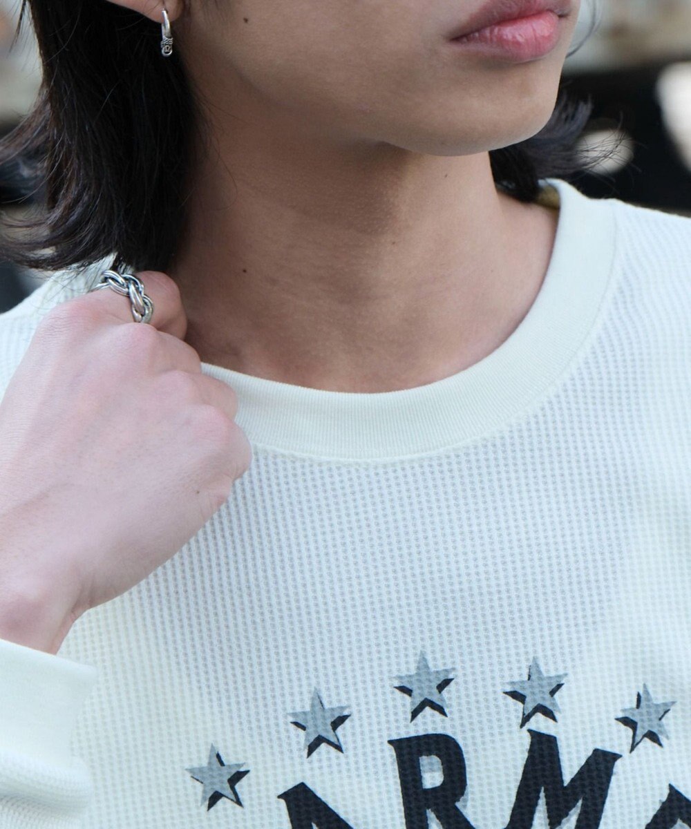 WEGO ワッフルグラフィックT（LS） 