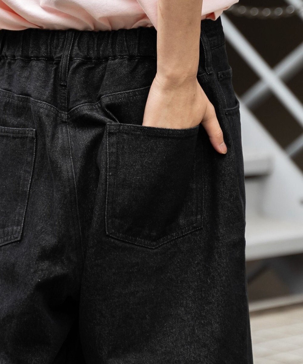 WEGO 【ウエストゴム/手洗い可】デニムバギーショーツ 