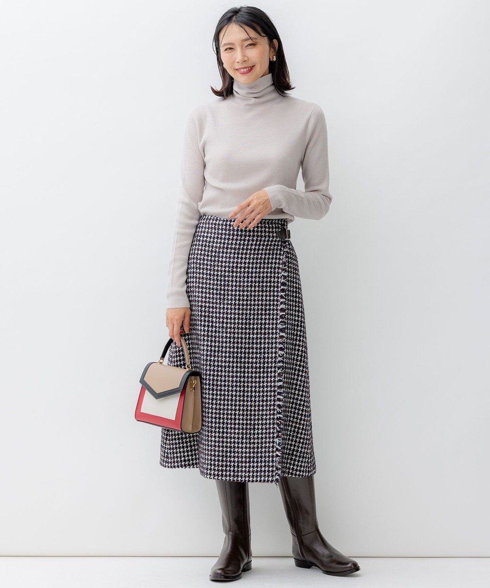 23区 チェックツイード ラップ風 スカート 