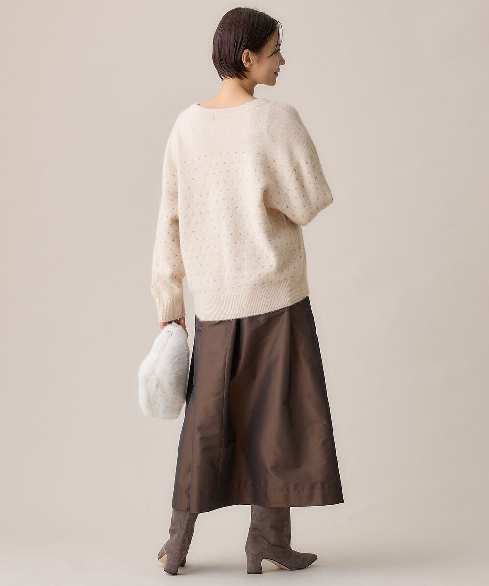 自由区 L ウールジャカードラメ ニット 