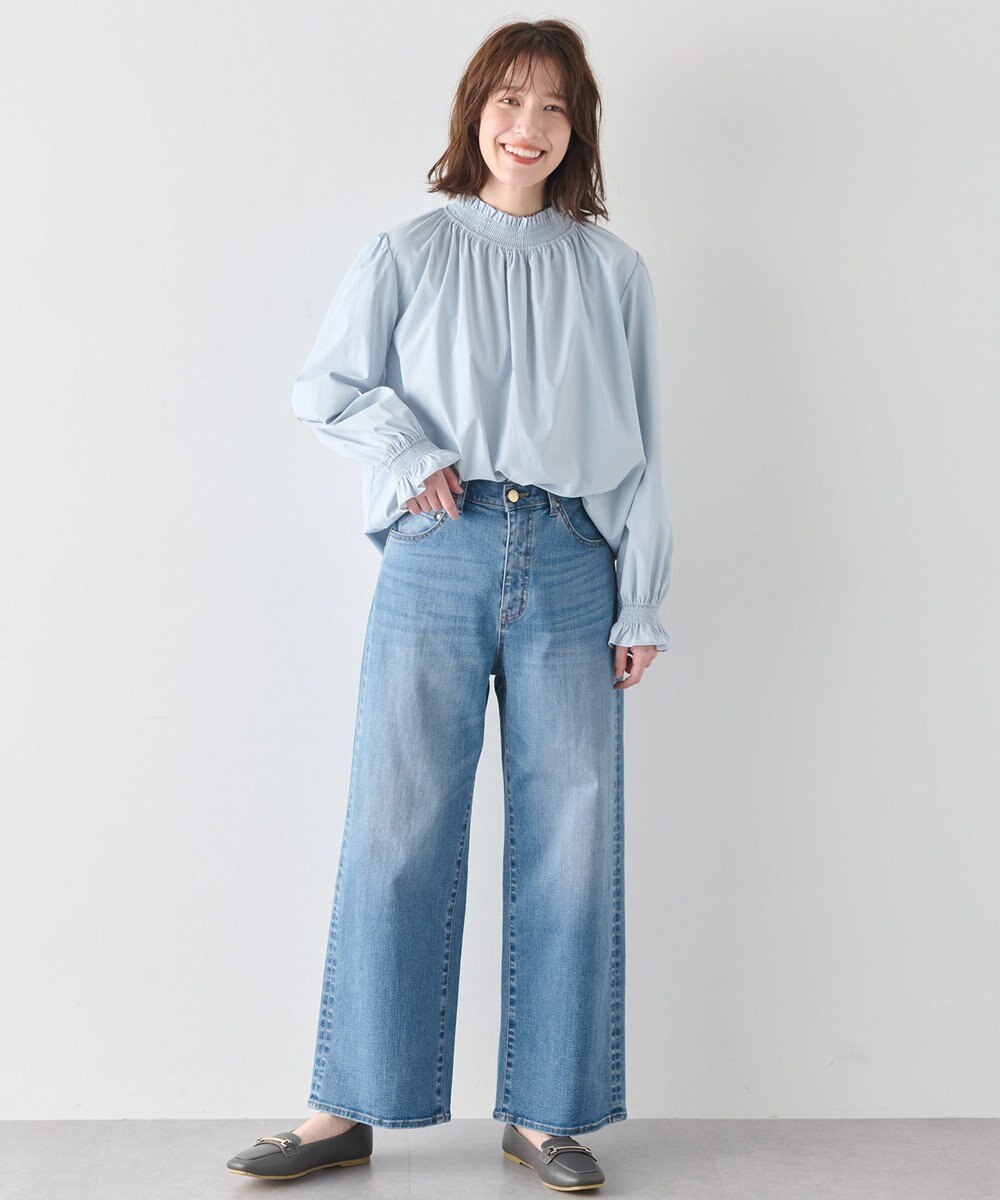 ANY フリルネックブラウス 