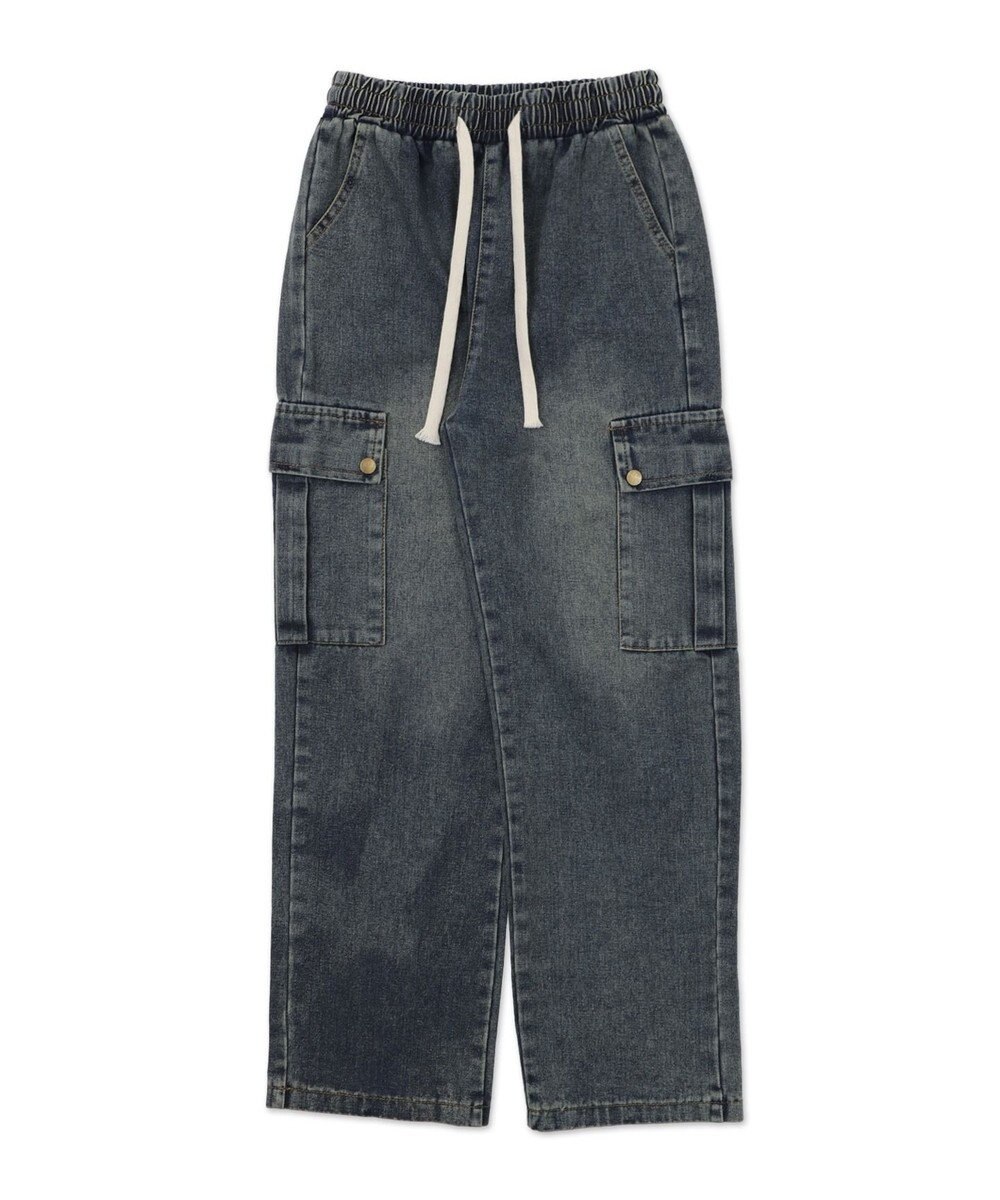 WEGO 【ウエストゴム】ドローコードウオッシュドカーゴデニム 