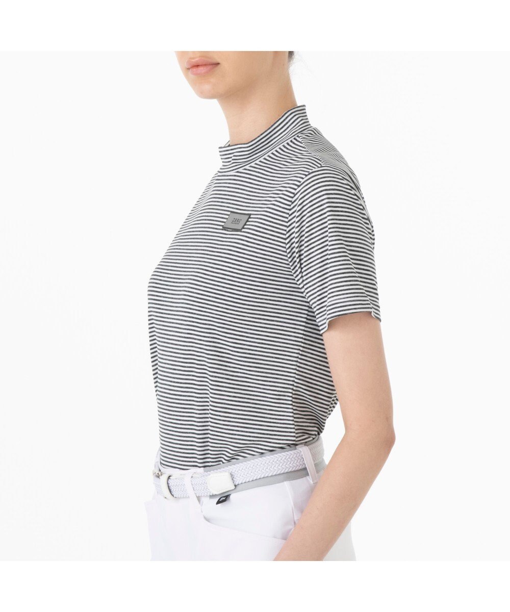 ZERO HALLIBURTON メランジ ボーダー モックネックTシャツ 82835 W4S4a レディースゴルフ 