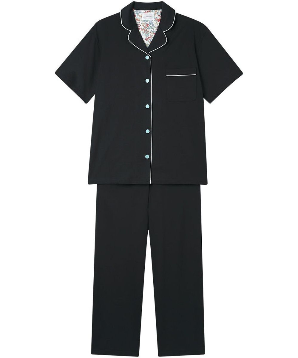 une nana cool 【綿100%】60/2 やわらか天竺 半袖開襟パジャマ MADE WITH LIBERTY FABRIC 