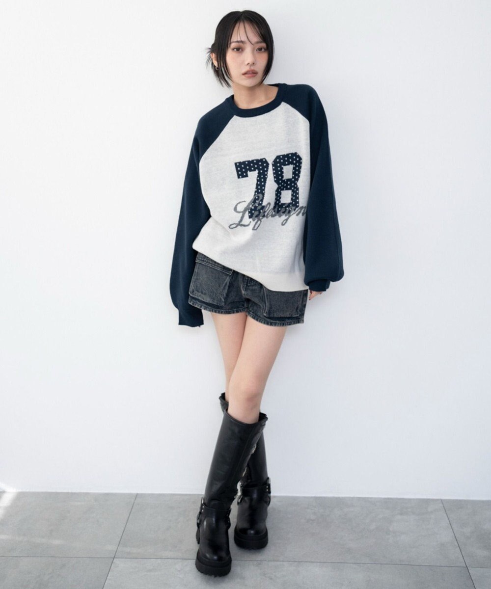 WEGO グラフィックニットプルオーバー 