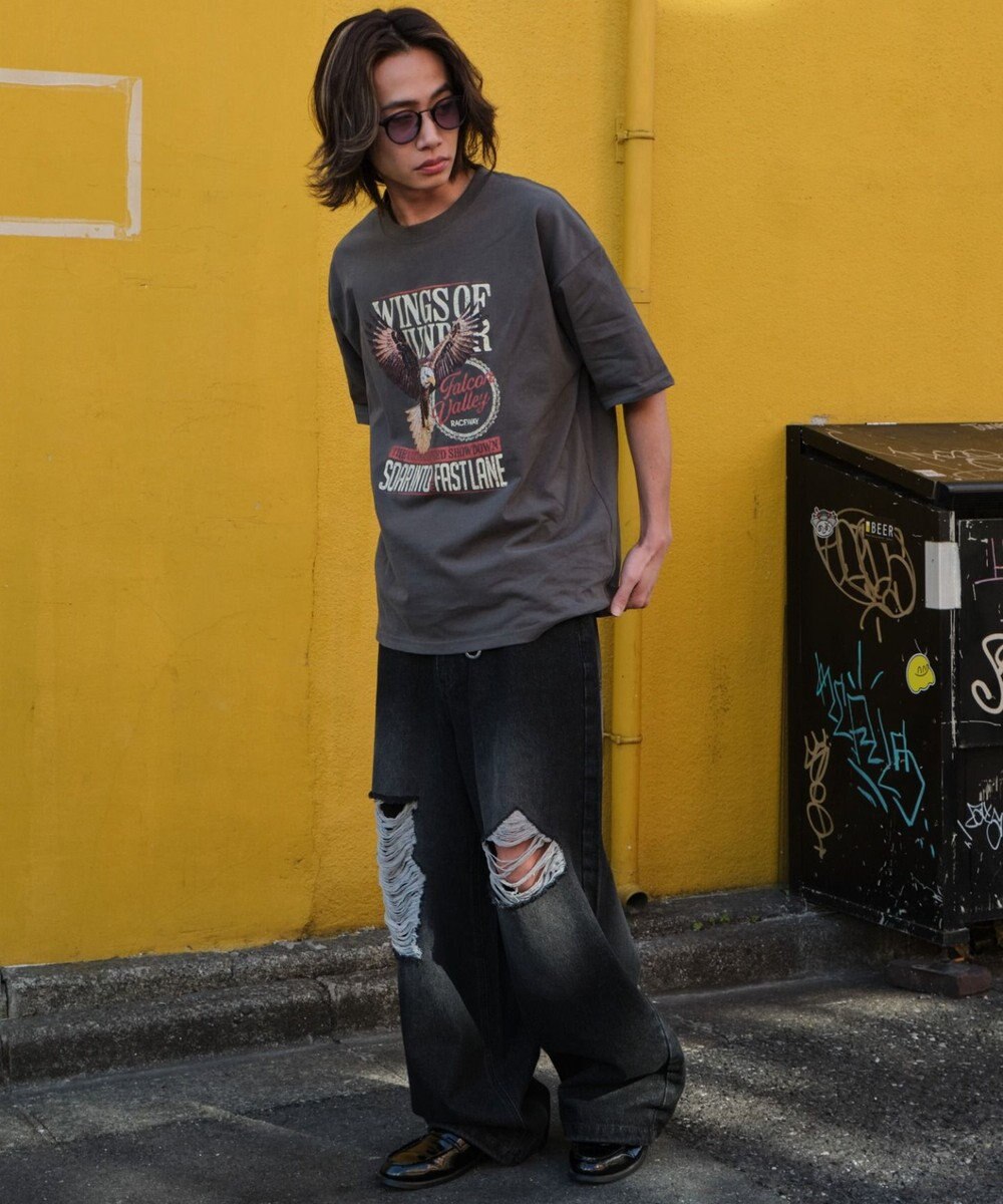 WEGO 【ユニセックス着用ITEM/SMLサイズ展開】ヴィンテージライクグラフィックT（SS） 