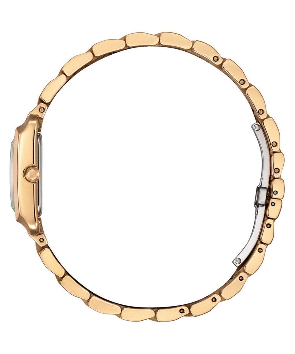 CITIZEN 【電池交換不要】白蝶貝文字盤 レクタンギュラー腕時計 ウォームゴールド 