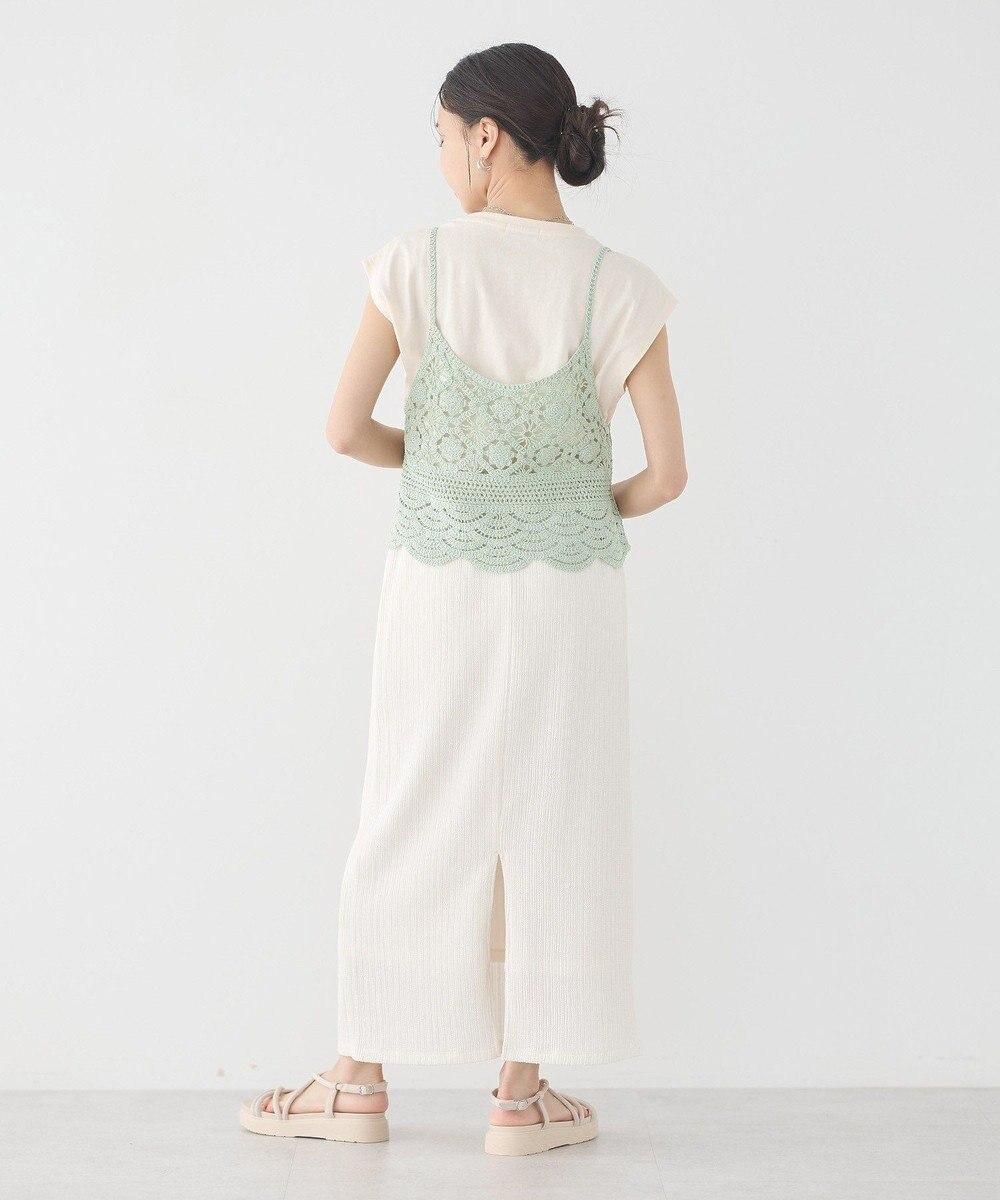 earth music&ecology ＳＥＴ２点　クロシェキャミ＋ノースリーブプルオーバー 