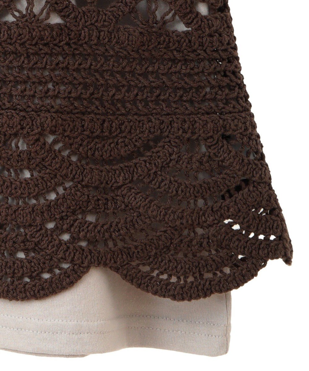 earth music&ecology ＳＥＴ２点　クロシェキャミ＋ノースリーブプルオーバー 