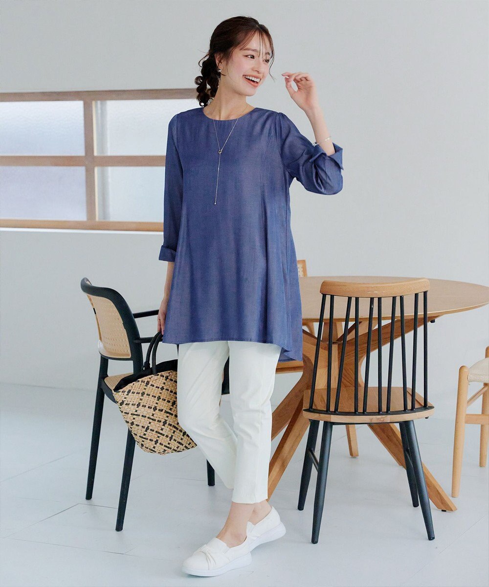 Tiaclasse L 【小倉優子さん着用・選べる袖TYPE・洗える】バックフレアチュニック 