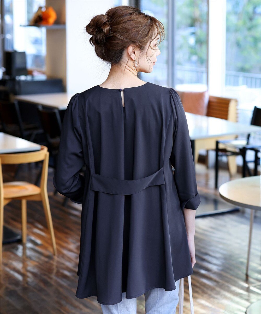 Tiaclasse L 【小倉優子さん着用・選べる袖TYPE・洗える】バックフレアチュニック 