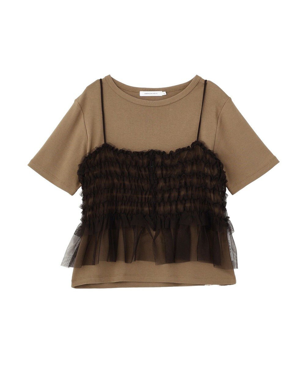 AMERICAN HOLIC 【2点セット】半袖Tシャツ＋チュールビスチェ 