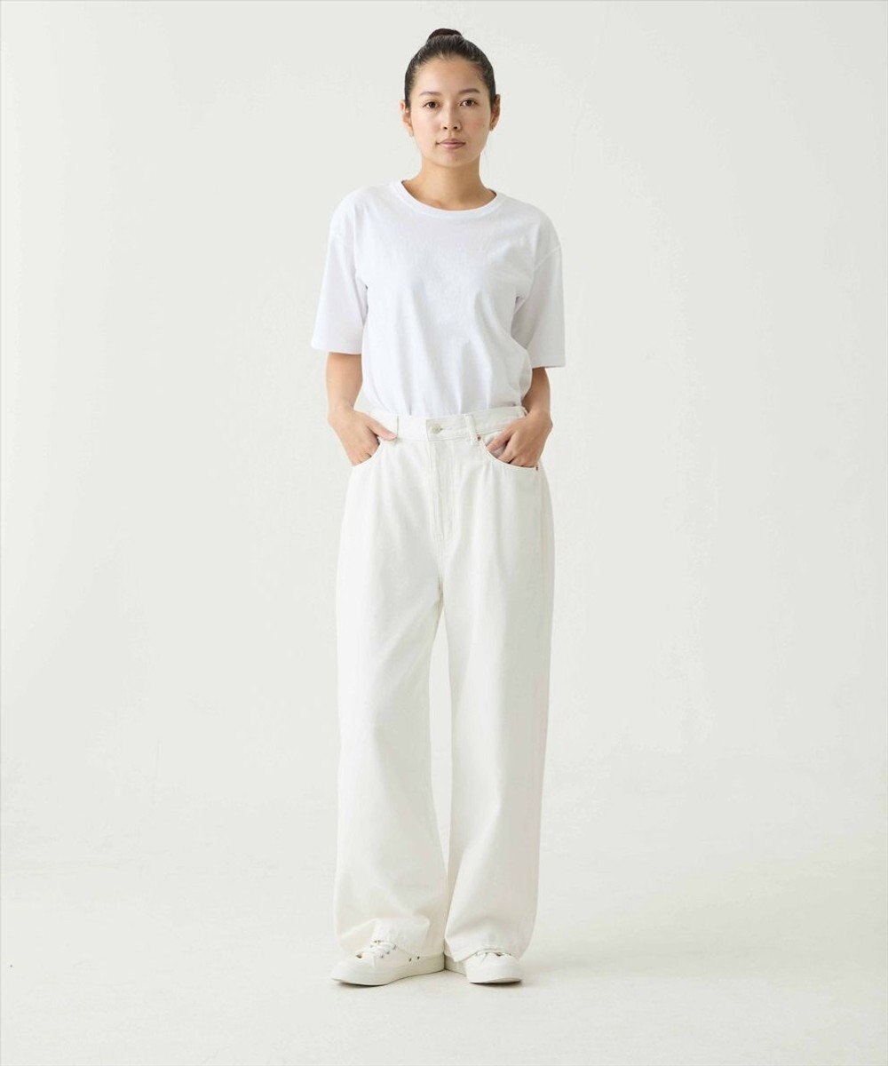 caqu Linen sagging wide pants ワイドシルエットリネンデニム 