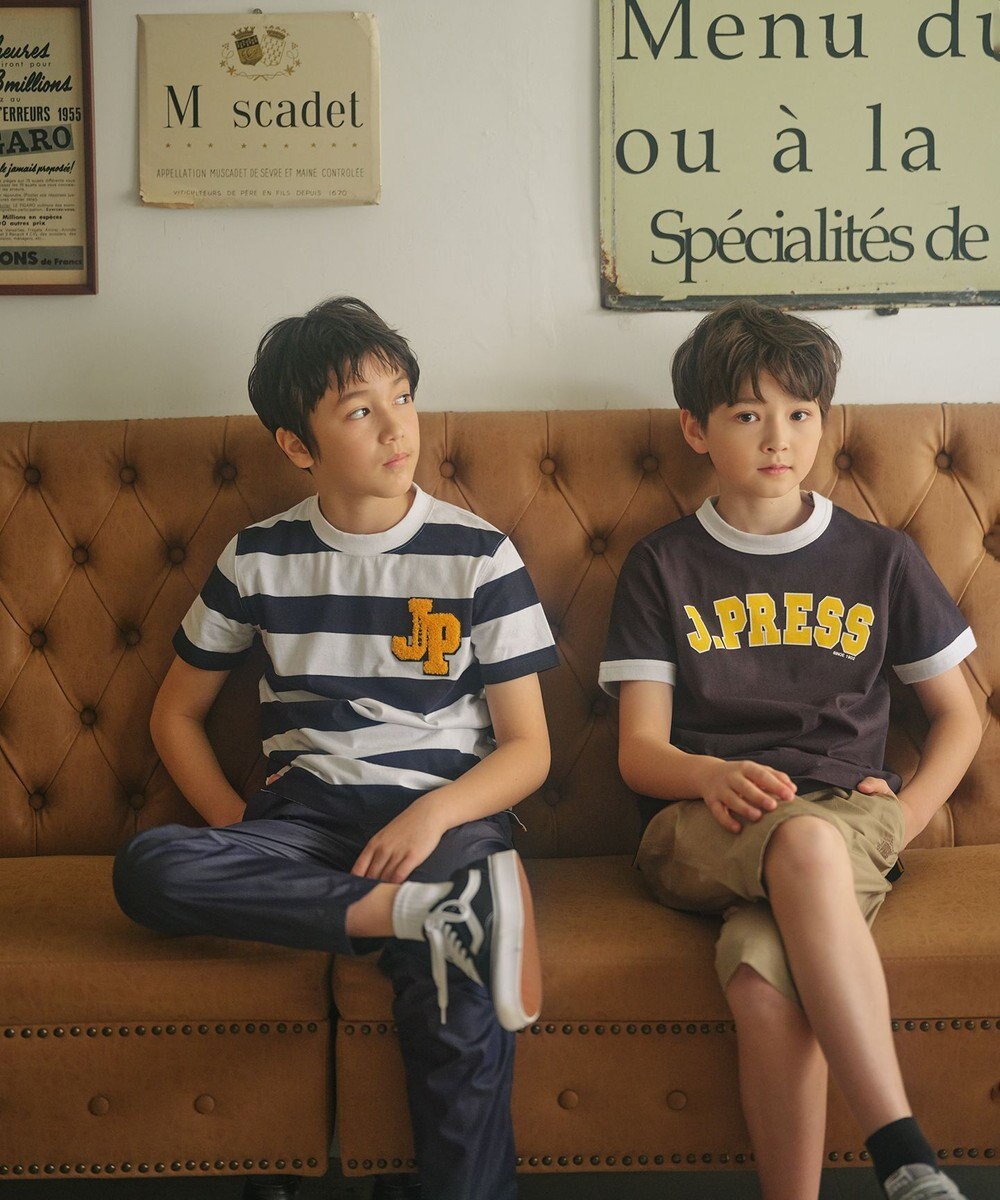 J.PRESS KIDS 【110-130cm】ボーダーJPサガラ刺繍 Ｔシャツ 