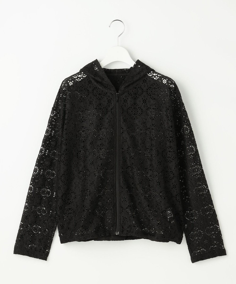 自由区 【WEB限定・1枚で華やぐ・旬スタイル】テクスチャーレーシージップ パーカー 