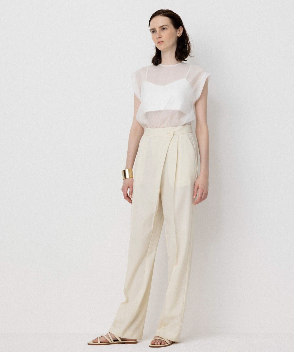 NAVE 【Nave・洗える/シアー素材】シアーリンクル ノースリーブブラウス 