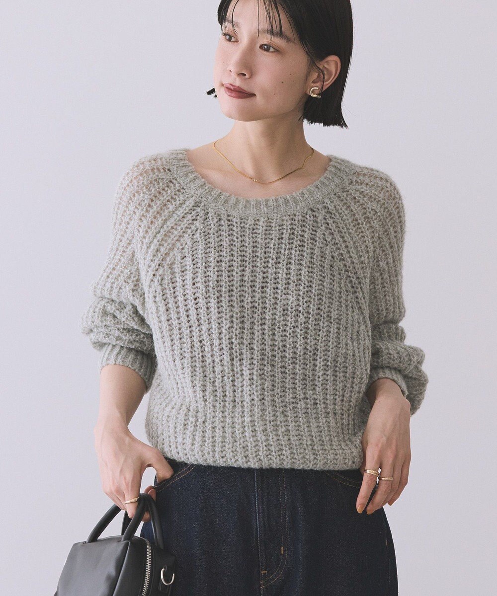 AMERICAN HOLIC 【2WAY】モヘヤ風甘編みカーディガン 