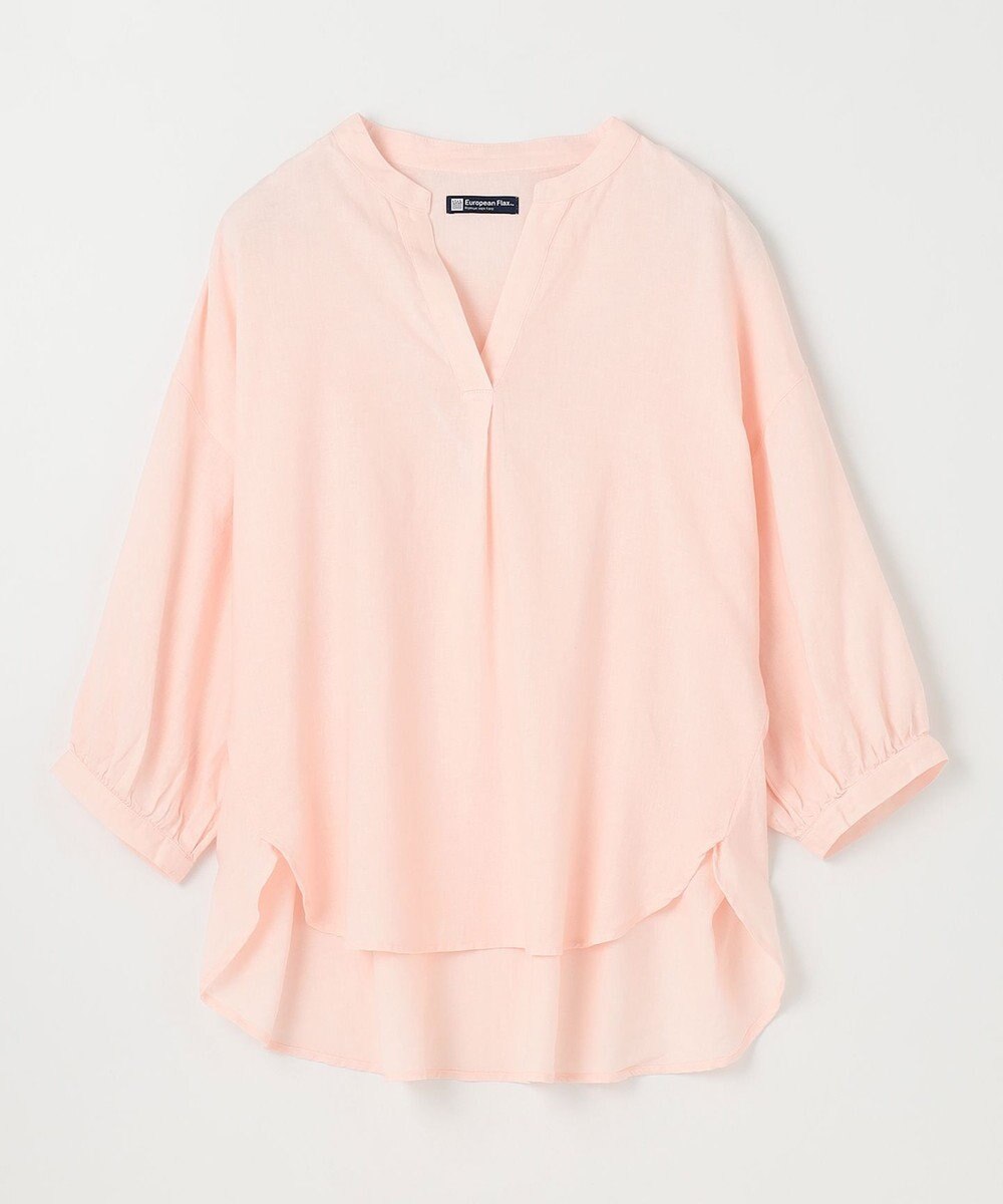 ANY L 【手洗い可能】ヨーロピアンリネンスキッパーネックブラウス 