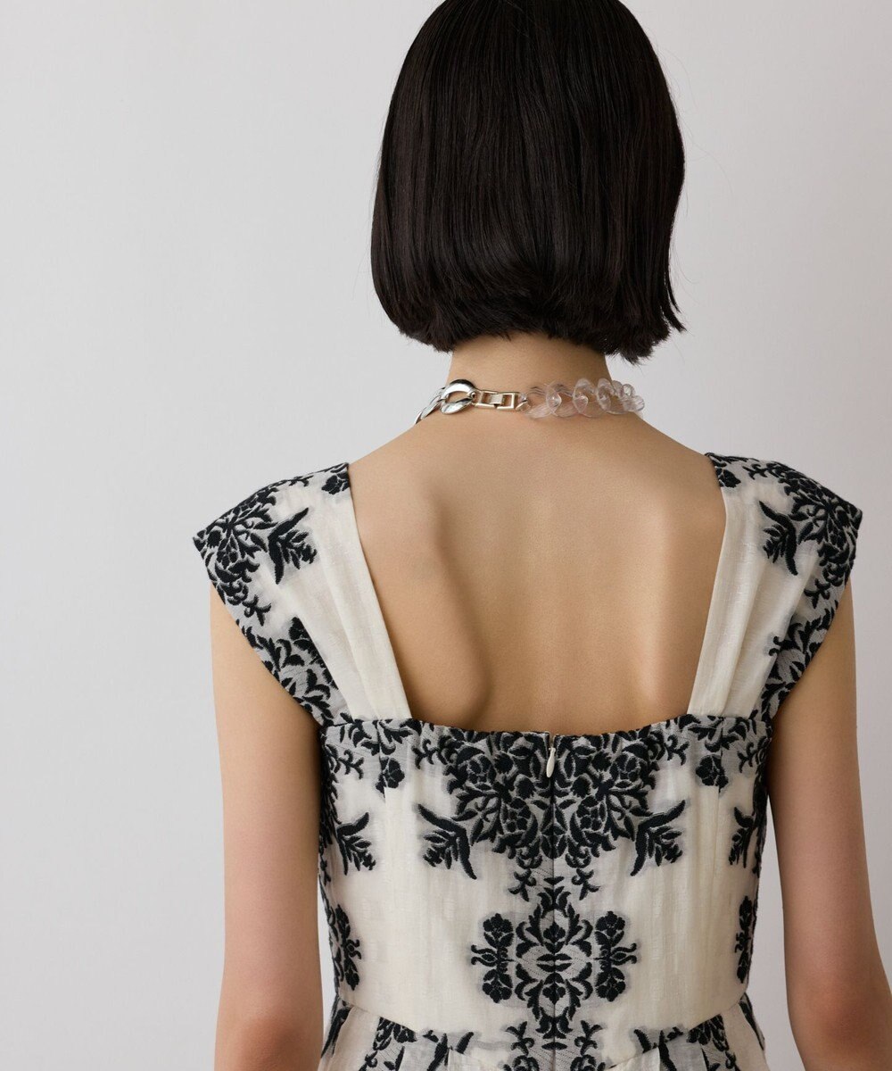 GRACE CONTINENTAL フレームジャガードドレス 