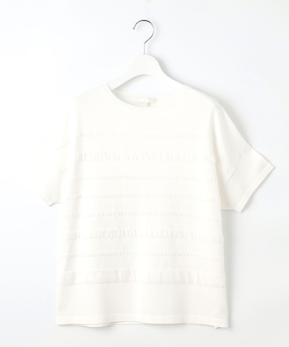 自由区 S 【接触冷感・UVカット・洗える】クレープストレッチボーダー ニット 