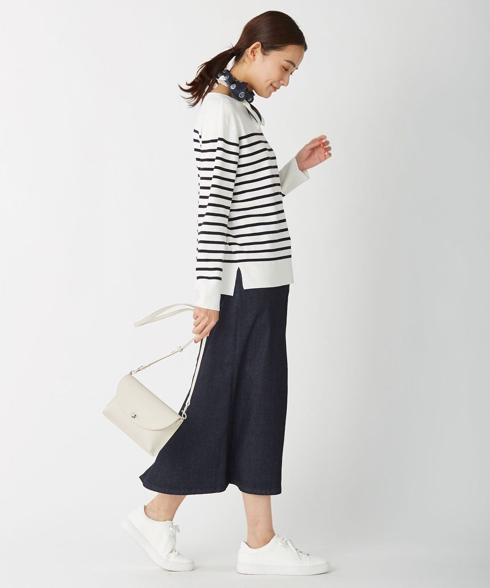 J.PRESS LADIES 【洗える】KATE パネルボーダー ボートネック ニット 