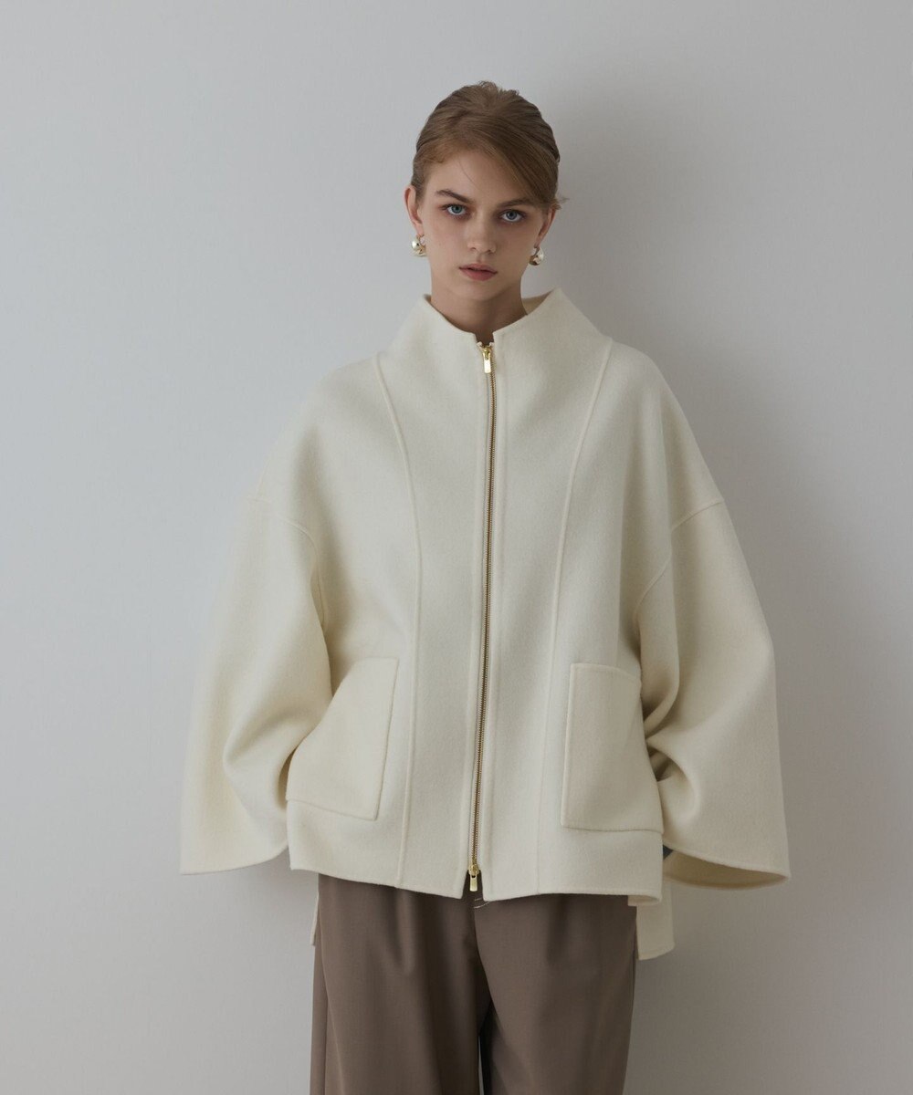 GRACE CONTINENTAL ストール付リバージップブルゾン 